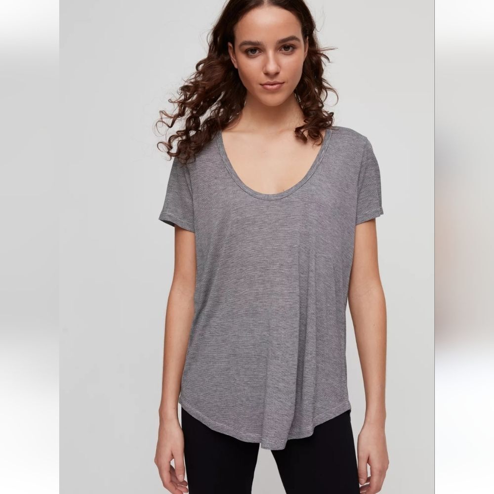 Aritzia Wilfred Free Valmere Short Sleeve T-Shirt Charcoal Gray Size M